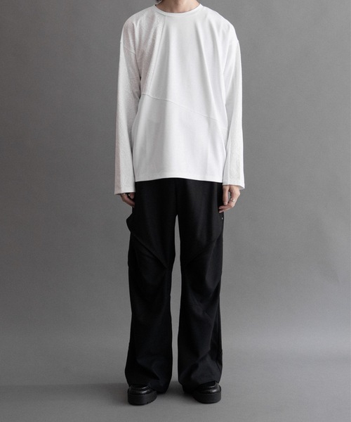 PHILTHEORY（フィルセオリー）の「Lace switch cut-sew/レーススイッチカットソー（Tシャツ/カットソー・メンズ・ブラック/ホワイト・2/1/3）」の9枚目の写真