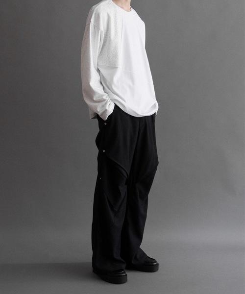 PHILTHEORY（フィルセオリー）の「Lace switch cut-sew/レーススイッチカットソー（Tシャツ/カットソー・メンズ・ブラック/ホワイト・2/1/3）」の10枚目の写真