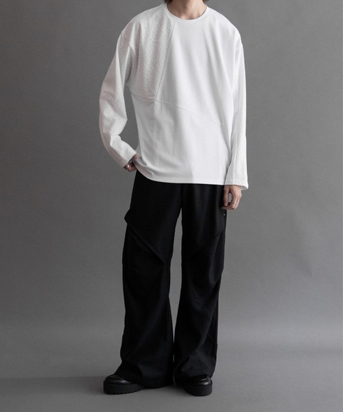 PHILTHEORY（フィルセオリー）の「Lace switch cut-sew/レーススイッチカットソー（Tシャツ/カットソー・メンズ・ブラック/ホワイト・2/1/3）」の12枚目の写真