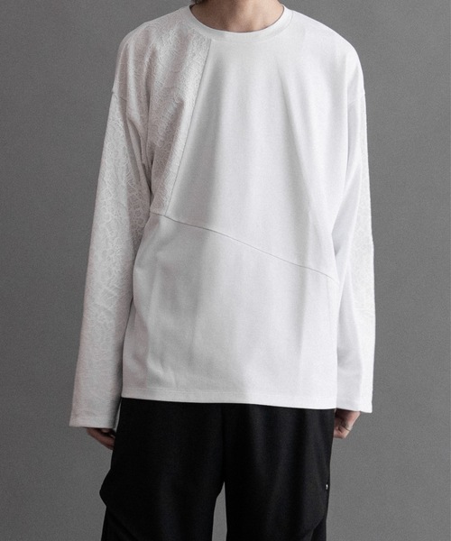 PHILTHEORY（フィルセオリー）の「Lace switch cut-sew/レーススイッチカットソー（Tシャツ/カットソー・メンズ・ブラック/ホワイト・2/1/3）」の4枚目の写真