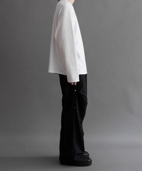 PHILTHEORY（フィルセオリー）の「Lace switch cut-sew/レーススイッチカットソー（Tシャツ/カットソー・メンズ・ブラック/ホワイト・2/1/3）」の13枚目の写真