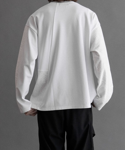 PHILTHEORY（フィルセオリー）の「Lace switch cut-sew/レーススイッチカットソー（Tシャツ/カットソー・メンズ・ブラック/ホワイト・2/1/3）」の6枚目の写真
