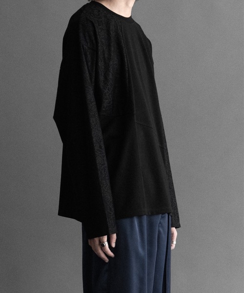 PHILTHEORY（フィルセオリー）の「Lace switch cut-sew/レーススイッチカットソー（Tシャツ/カットソー・メンズ・ブラック/ホワイト・2/1/3）」の16枚目の写真