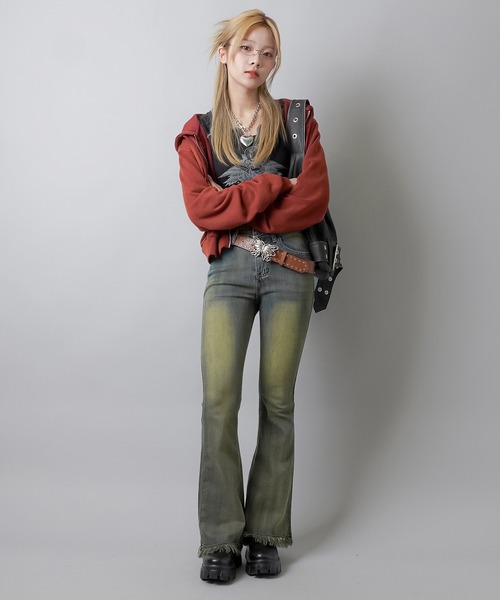 SPINNS（スピンズ）の「パウダー加工 Wジップショート丈スウェット（パーカー・レディース・スミクロ/ネイビー/ボルドー・ONESIZE）」の9枚目の写真