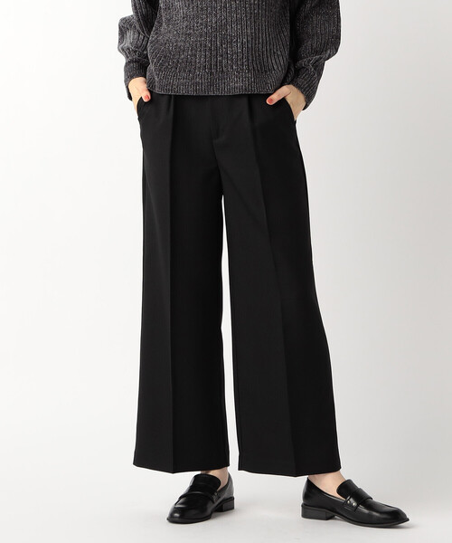 COMME CA MODELS（コムサモデルズ）の「シャンブレー センタープレス ワイドパンツ（その他パンツ・レディース・チャコール/ブラック・X-SMALL/SMALL/MEDIUM/LARGE/X-LARGE）」の2枚目の写真