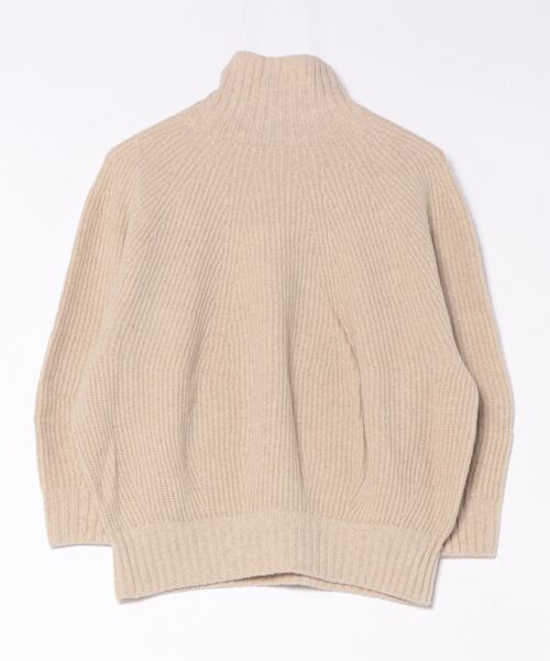 UNFIL（アンフィル）の「unfil アンフィル / superfine lambs & chenille ribbed-knit high-neck sweater スーパーファインラムシェニールリブニットハイネックセーター / WFFL-UW123（ニット/セーター・レディース・ライトベージュ/ミント・1）」の16枚目の写真