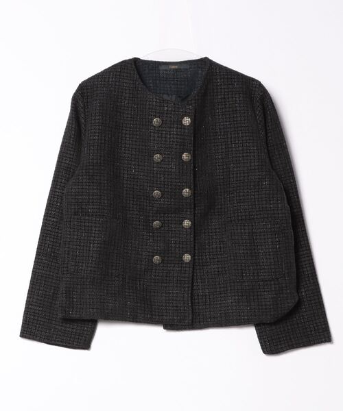 Ritzy(リッツィー)の「ノーカラー ツィードジャケット(ノーカラージャケット・レディース・ブラック/カーキ・M/L)」の19枚目の写真