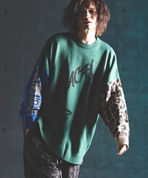 GLIMCLAP（グリムクラップ）の「mn3040- Switching pattern oversized sweater ニット（ニット/セーター）」