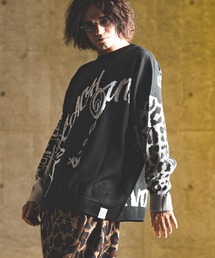 GLIMCLAP（グリムクラップ）の「mn3040- Switching pattern oversized sweater ニット（ニット/セーター）」