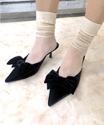 R&E | 【R&E】“リボン取り外し可能！”BIGリボン2wayミュールパンプス(パンプス)