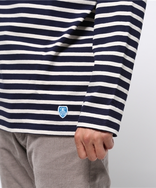 ORCIVAL（オーシバル）の「【ORCIVAL】ボーダーボートネック（Tシャツ/カットソー・メンズ・オフホワイト/ネイビー/グレー/ブラック・MEDIUM/LARGE）」の8枚目の写真