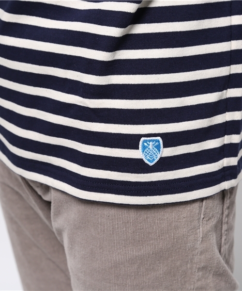 ORCIVAL（オーシバル）の「【ORCIVAL】ボーダーボートネック（Tシャツ/カットソー・メンズ・オフホワイト/ネイビー/グレー/ブラック・MEDIUM/LARGE）」の9枚目の写真