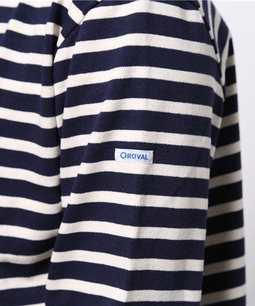 ORCIVAL（オーシバル）の「【ORCIVAL】ボーダーボートネック（Tシャツ/カットソー・メンズ・オフホワイト/ネイビー/グレー/ブラック・MEDIUM/LARGE）」の10枚目の写真