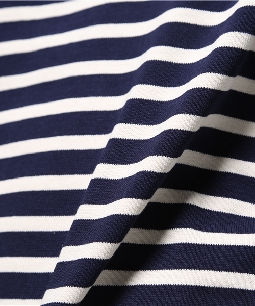 ORCIVAL（オーシバル）の「【ORCIVAL】ボーダーボートネック（Tシャツ/カットソー・メンズ・オフホワイト/ネイビー/グレー/ブラック・MEDIUM/LARGE）」の11枚目の写真