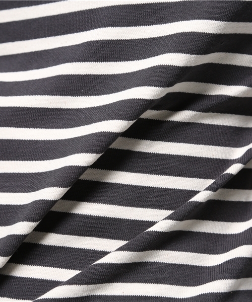 ORCIVAL（オーシバル）の「【ORCIVAL】ボーダーボートネック（Tシャツ/カットソー・メンズ・オフホワイト/ネイビー/グレー/ブラック・MEDIUM/LARGE）」の12枚目の写真