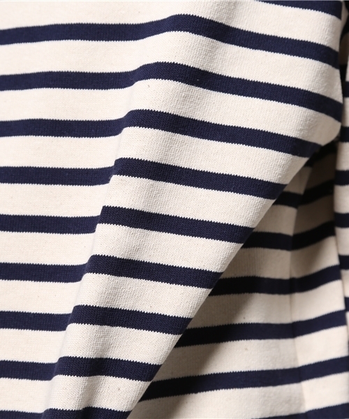 ORCIVAL（オーシバル）の「【ORCIVAL】ボーダーボートネック（Tシャツ/カットソー・メンズ・オフホワイト/ネイビー/グレー/ブラック・MEDIUM/LARGE）」の13枚目の写真