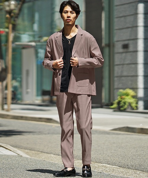 カッチリ素材スマートセットアップ メンズ ルーズシルエット 上下セット 大きいサイズ 冬服（セットアップ）｜JOKER（ジョーカー）