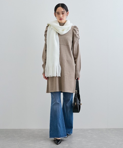 VIS（ビス）の「ボリュームスリーブニットミニワンピース（ワンピース・レディース・ブラウン/ブラック・FREE）」の8枚目の写真