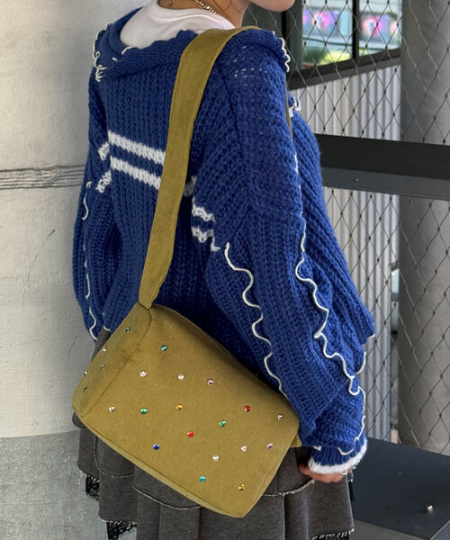 CIAOPANIC（チャオパニック）の「ラインストーンコーデュロイバッグ（トートバッグ・レディース・グリーン/ブラウン・FREE）」の21枚目の写真