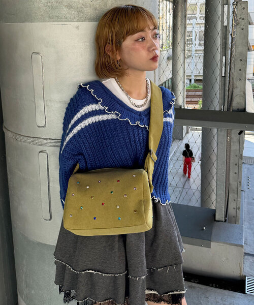 CIAOPANIC（チャオパニック）の「ラインストーンコーデュロイバッグ（トートバッグ・レディース・グリーン/ブラウン・FREE）」の20枚目の写真