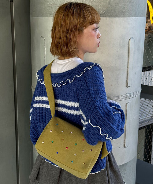 CIAOPANIC（チャオパニック）の「ラインストーンコーデュロイバッグ（トートバッグ・レディース・グリーン/ブラウン・FREE）」の19枚目の写真