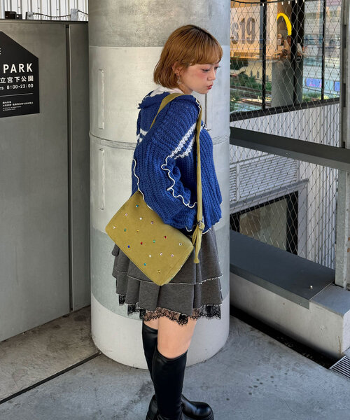 CIAOPANIC（チャオパニック）の「ラインストーンコーデュロイバッグ（トートバッグ・レディース・グリーン/ブラウン・FREE）」の15枚目の写真