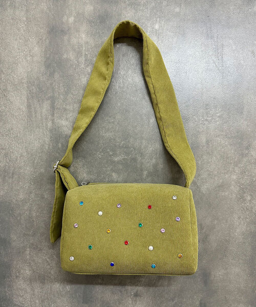 CIAOPANIC（チャオパニック）の「ラインストーンコーデュロイバッグ（トートバッグ・レディース・グリーン/ブラウン・FREE）」の13枚目の写真