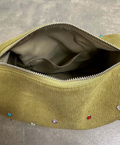 CIAOPANIC（チャオパニック）の「ラインストーンコーデュロイバッグ（トートバッグ・レディース・グリーン/ブラウン・FREE）」の11枚目の写真