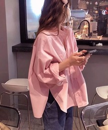 Mayree | 【Mayree】ピンク スキッパーデザイン シャツ ブラウス(シャツ/ブラウス)