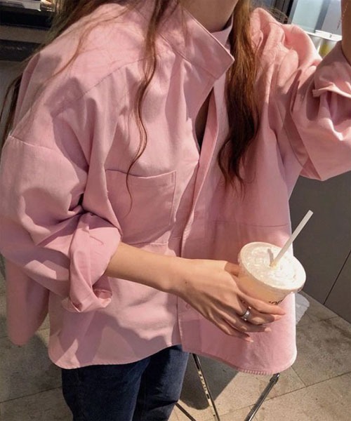 Mayree（メイリー）の「【Mayree】ピンク スキッパーデザイン シャツ ブラウス（シャツ/ブラウス・レディース・ピンク・SMALL/MEDIUM/LARGE）」の5枚目の写真