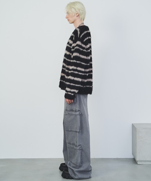 【セール】AFF AIVER フェザーヤーンディストーションボーダーニット（ニット/セーター）｜AFF AIVER（エイエフエフアイバー）