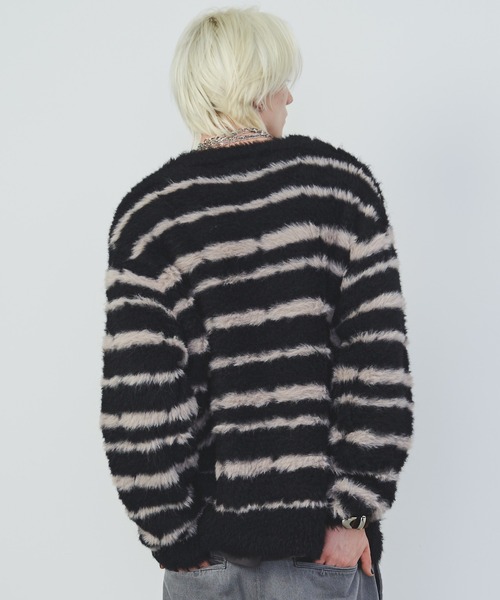 【セール】AFF AIVER フェザーヤーンディストーションボーダーニット（ニット/セーター）｜AFF AIVER（エイエフエフアイバー）