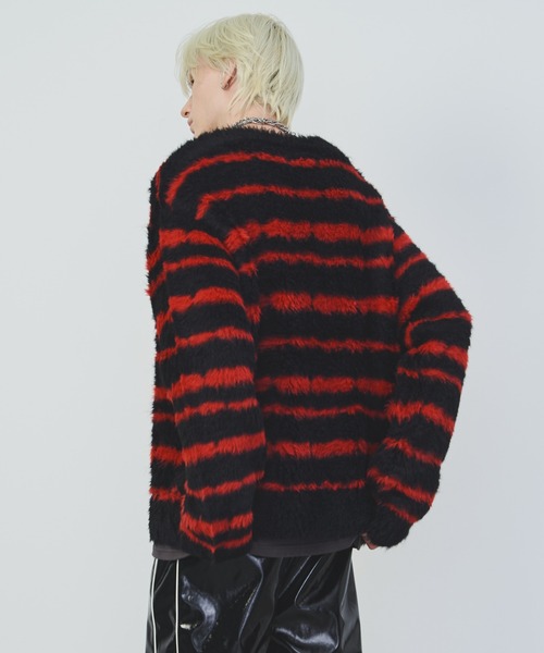 【セール】AFF AIVER フェザーヤーンディストーションボーダーニット（ニット/セーター）｜AFF AIVER（エイエフエフアイバー）