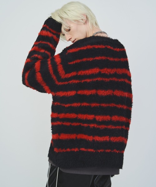 【セール】AFF AIVER フェザーヤーンディストーションボーダーニット（ニット/セーター）｜AFF AIVER（エイエフエフアイバー）