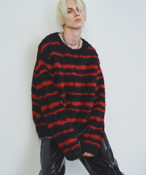 【セール】AFF AIVER フェザーヤーンディストーションボーダーニット（ニット/セーター）｜AFF AIVER（エイエフエフアイバー）