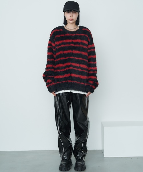 【セール】AFF AIVER フェザーヤーンディストーションボーダーニット（ニット/セーター）｜AFF AIVER（エイエフエフアイバー）