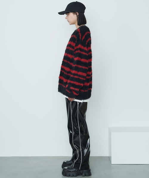 【セール】AFF AIVER フェザーヤーンディストーションボーダーニット（ニット/セーター）｜AFF AIVER（エイエフエフアイバー）