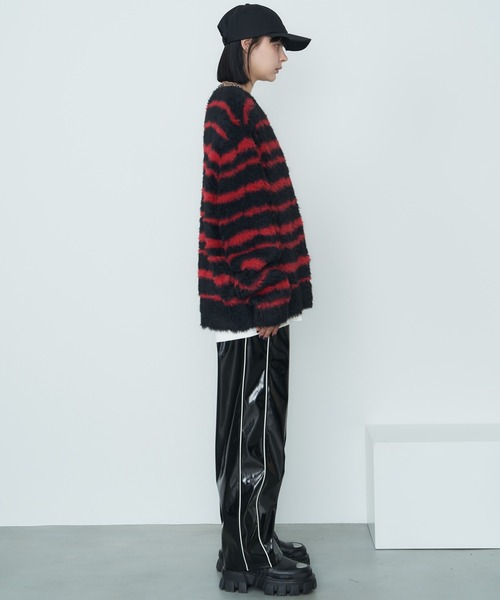 【セール】AFF AIVER フェザーヤーンディストーションボーダーニット（ニット/セーター）｜AFF AIVER（エイエフエフアイバー）