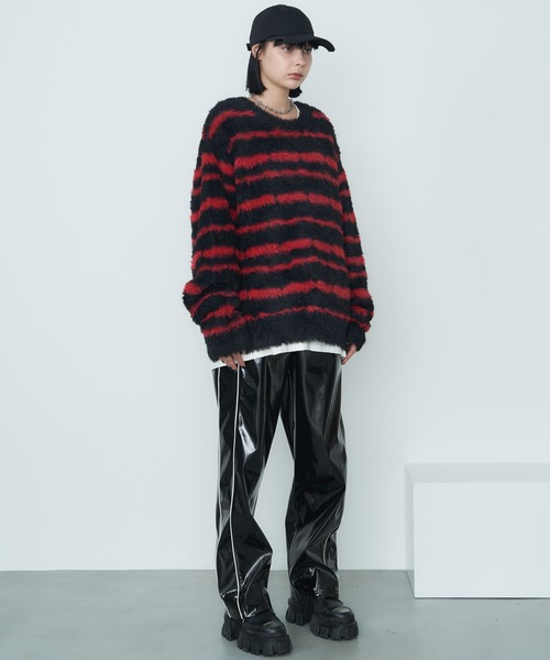 【セール】AFF AIVER フェザーヤーンディストーションボーダーニット（ニット/セーター）｜AFF AIVER（エイエフエフアイバー）