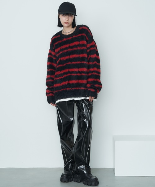 【セール】AFF AIVER フェザーヤーンディストーションボーダーニット（ニット/セーター）｜AFF AIVER（エイエフエフアイバー）