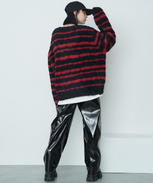 【セール】AFF AIVER フェザーヤーンディストーションボーダーニット（ニット/セーター）｜AFF AIVER（エイエフエフアイバー）