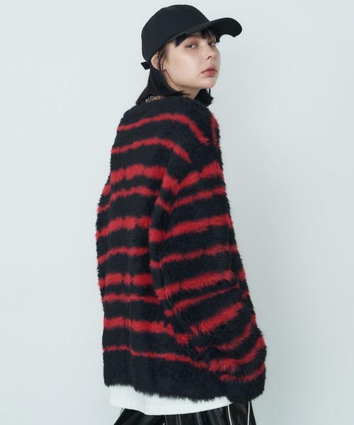 【セール】AFF AIVER フェザーヤーンディストーションボーダーニット（ニット/セーター）｜AFF AIVER（エイエフエフアイバー）