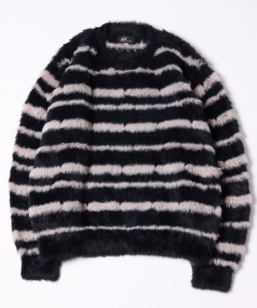 【セール】AFF AIVER フェザーヤーンディストーションボーダーニット（ニット/セーター）｜AFF AIVER（エイエフエフアイバー）