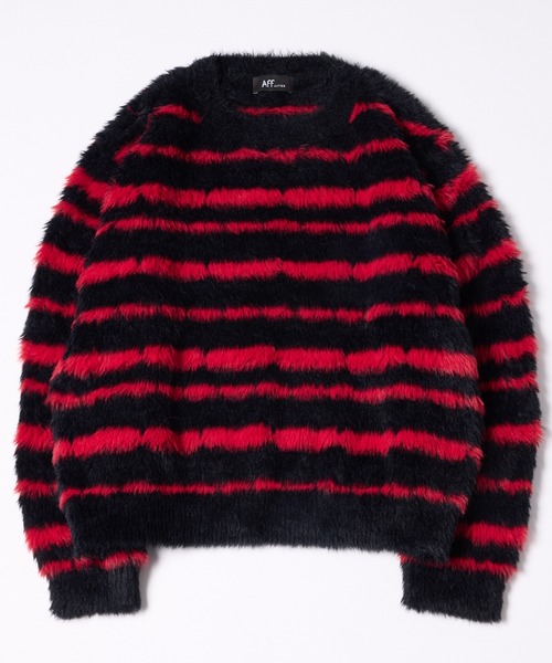 【セール】AFF AIVER フェザーヤーンディストーションボーダーニット（ニット/セーター）｜AFF AIVER（エイエフエフアイバー）