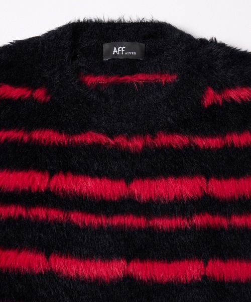 【セール】AFF AIVER フェザーヤーンディストーションボーダーニット（ニット/セーター）｜AFF AIVER（エイエフエフアイバー）
