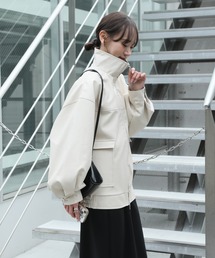NOGLE | 【NOGLE/ノグル】2wayスタンドカラーフェイクレザーブルゾン(ブルゾン)