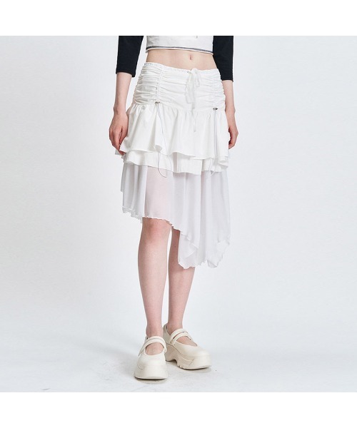 【セール】LAYERED CHIFFON SKIRT / レイヤード シフォン スカート（スカート）｜TUOMIO（トゥオミオ） 12,857円