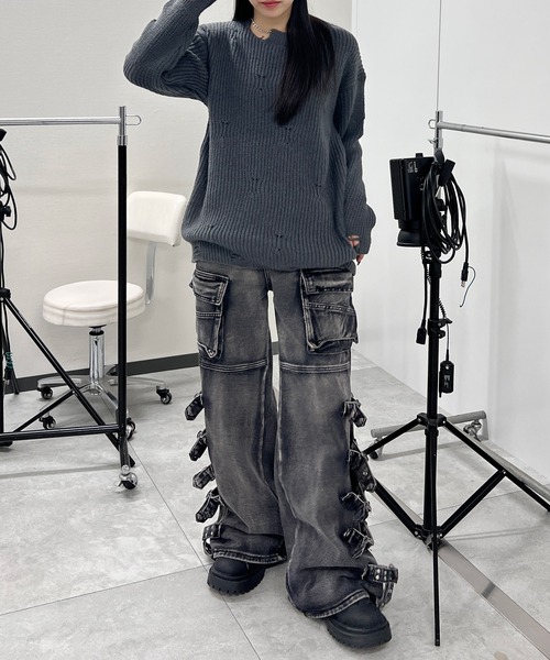 セール】ダメージニット（ニット/セーター）｜Figments（フィグメンツ