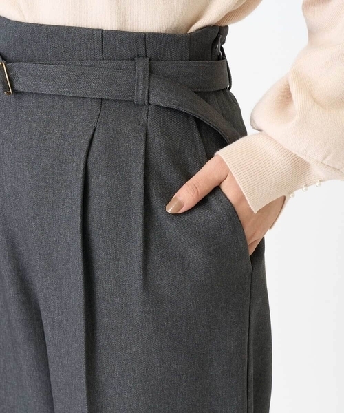 a.v.v(アーヴェヴェ)の「【洗える/毛玉になりにくい】ウール調ベルテッドパンツ(その他パンツ・レディース・チャコールグレー/ブラック・34/36/38/42/40)」の20枚目の写真