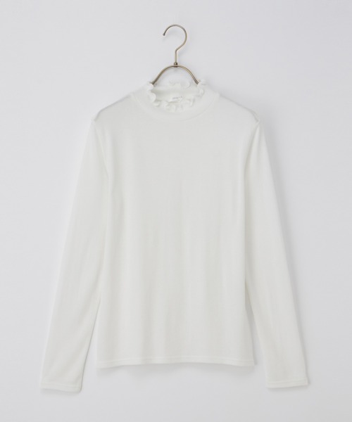 Honeys（ハニーズ）の「メローハイネックＴシャツ（Tシャツ/カットソー・レディース・杢グレー/ブラック/オフホワイト・S/M/LL/L）」の12枚目の写真